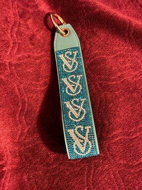 Victoria secret Teal Crystal Embellished Key Fob keychain